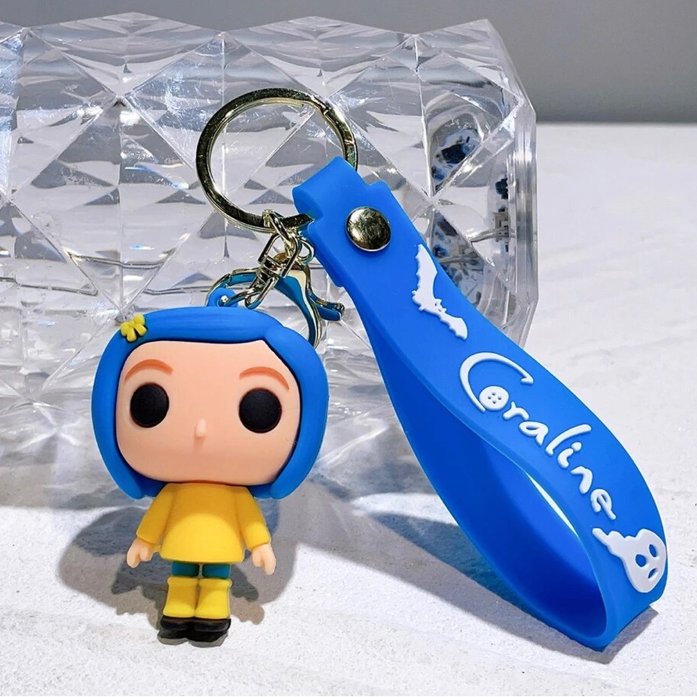 Coraline Keychain, Bag tag, Kawaii, functional gift for Coraline Fans handmade